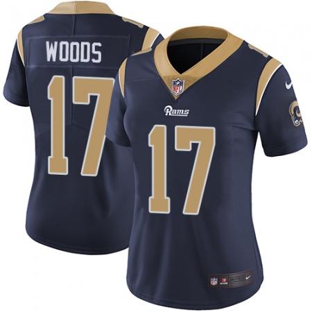 Women's Nike Los Angeles Rams #17 Robert Woods Elite Navy Blue Team Color NFL Jersey