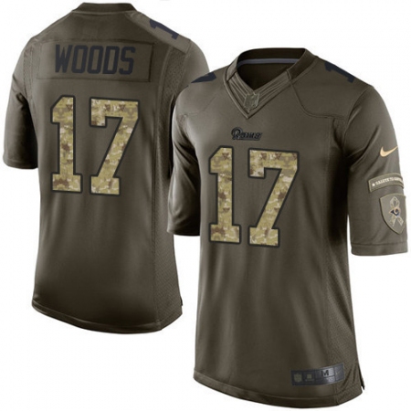 Men's Nike Los Angeles Rams #17 Robert Woods Elite Green Salute to Service NFL Jersey