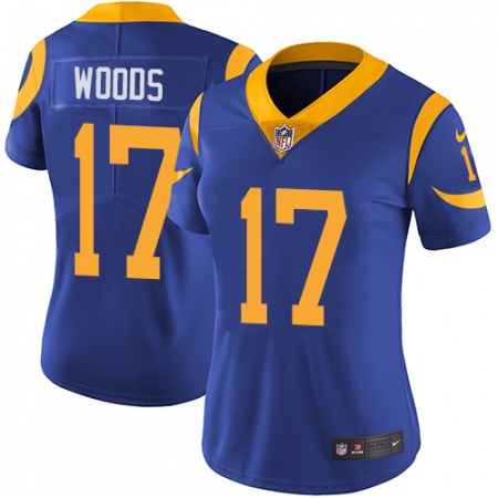 Women's Nike Los Angeles Rams #17 Robert Woods Elite Royal Blue Alternate NFL Jersey