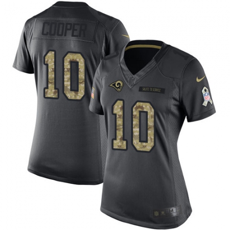 Women's Nike Los Angeles Rams #10 Pharoh Cooper Limited Black 2016 Salute to Service NFL Jersey