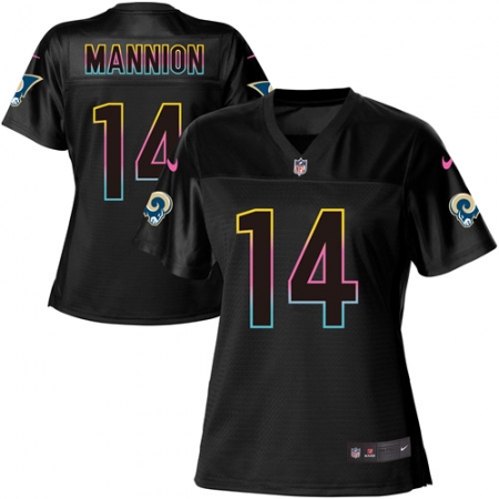 Women's Nike Los Angeles Rams #14 Sean Mannion Game Black Fashion NFL Jersey