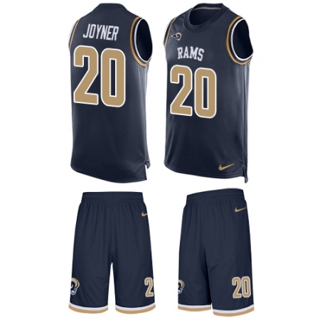 Men's Nike Los Angeles Rams #20 Lamarcus Joyner Limited Navy Blue Tank Top Suit NFL Jersey