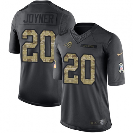 Men's Nike Los Angeles Rams #20 Lamarcus Joyner Limited Black 2016 Salute to Service NFL Jersey