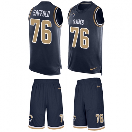 Men's Nike Los Angeles Rams #76 Rodger Saffold Limited Navy Blue Tank Top Suit NFL Jersey