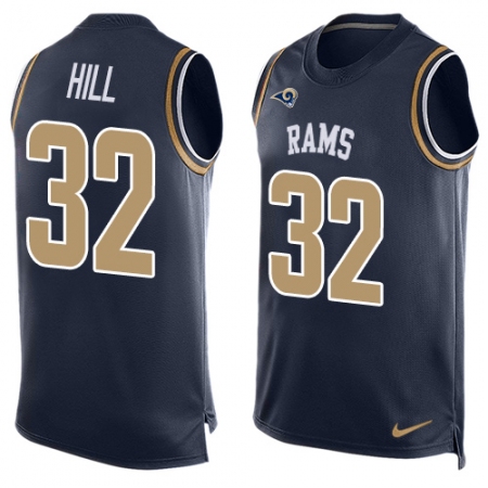 Men's Nike Los Angeles Rams #32 Troy Hill Limited Navy Blue Player Name & Number Tank Top NFL Jersey