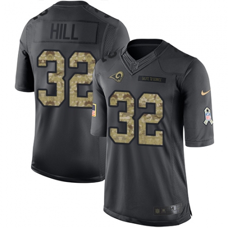Men's Nike Los Angeles Rams #32 Troy Hill Limited Black 2016 Salute to Service NFL Jersey