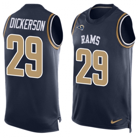 Men's Nike Los Angeles Rams #29 Eric Dickerson Limited Navy Blue Player Name & Number Tank Top NFL Jersey