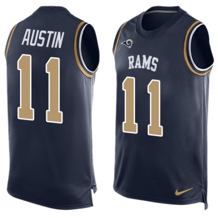 Men's Nike Los Angeles Rams #11 Tavon Austin Limited Navy Blue Player Name & Number Tank Top NFL Jersey