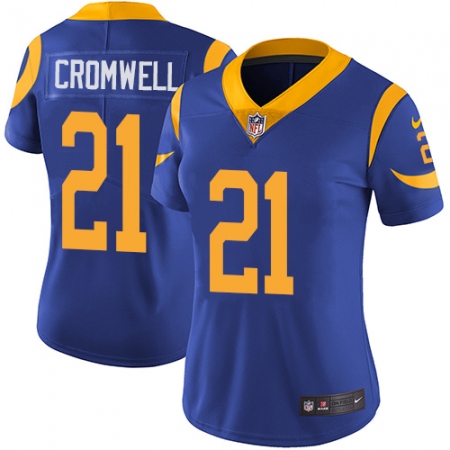 Women's Nike Los Angeles Rams #21 Nolan Cromwell Royal Blue Alternate Vapor Untouchable Limited Player NFL Jersey