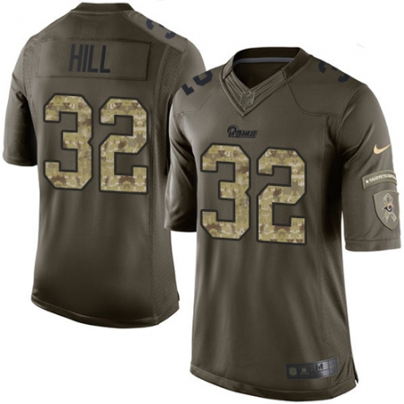 Men's Nike Los Angeles Rams #32 Troy Hill Elite Green Salute to Service NFL Jersey