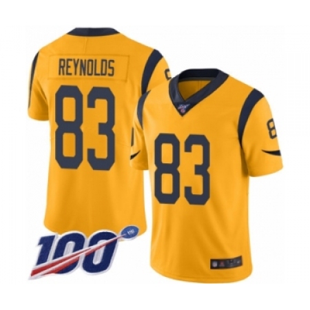 Men's Los Angeles Rams #83 Josh Reynolds Limited Gold Rush Vapor Untouchable 100th Season Football Jersey