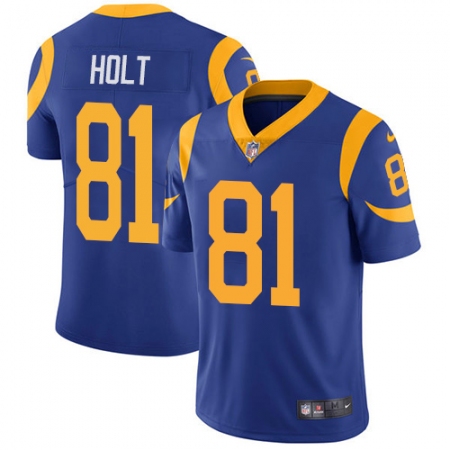 Men's Nike Los Angeles Rams #81 Torry Holt Royal Blue Alternate Vapor Untouchable Limited Player NFL Jersey