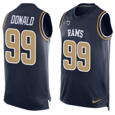 Men's Nike Los Angeles Rams #99 Aaron Donald Limited Navy Blue Player Name & Number Tank Top NFL Jersey