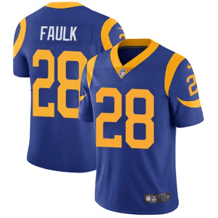 Men's Nike Los Angeles Rams #28 Marshall Faulk Royal Blue Alternate Vapor Untouchable Limited Player NFL Jersey