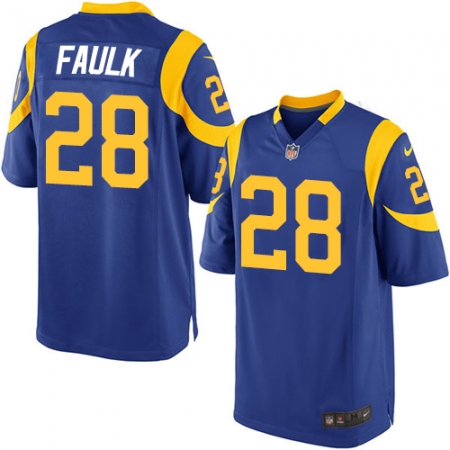 Men's Nike Los Angeles Rams #28 Marshall Faulk Game Royal Blue Alternate NFL Jersey