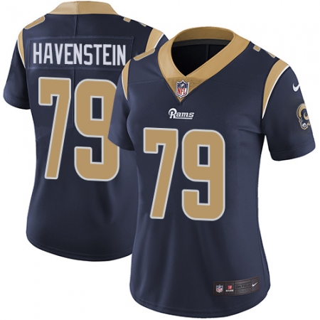 Women's Nike Los Angeles Rams #79 Rob Havenstein Elite Navy Blue Team Color NFL Jersey