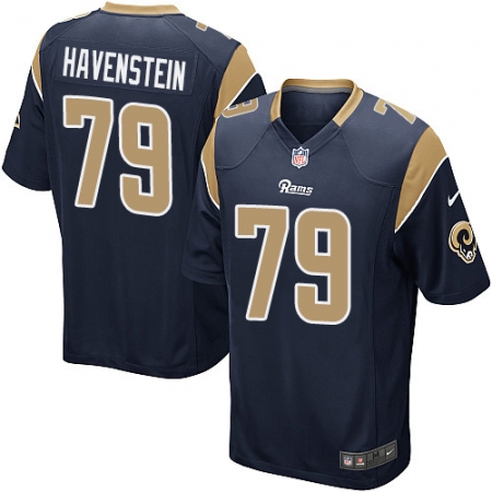 Men's Nike Los Angeles Rams #79 Rob Havenstein Game Navy Blue Team Color NFL Jersey