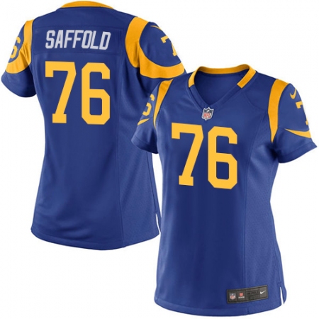 Women's Nike Los Angeles Rams #76 Rodger Saffold Game Royal Blue Alternate NFL Jersey