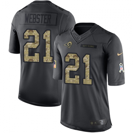 Youth Nike Los Angeles Rams #21 Kayvon Webster Limited Black 2016 Salute to Service NFL Jersey