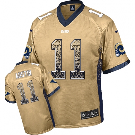 Men's Nike Los Angeles Rams #11 Tavon Austin Elite Gold Drift Fashion NFL Jersey