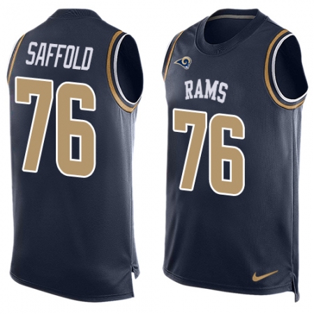 Men's Nike Los Angeles Rams #76 Rodger Saffold Limited Navy Blue Player Name & Number Tank Top NFL Jersey