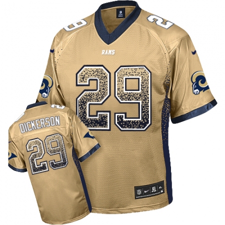 Men's Nike Los Angeles Rams #29 Eric Dickerson Elite Gold Drift Fashion NFL Jersey