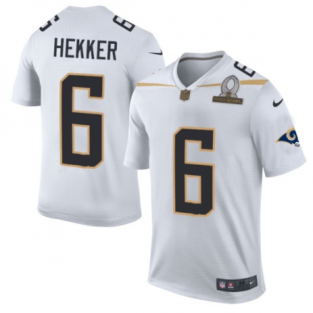Men's Nike Los Angeles Rams #6 Johnny Hekker Elite White Team Rice 2016 Pro Bowl NFL Jersey