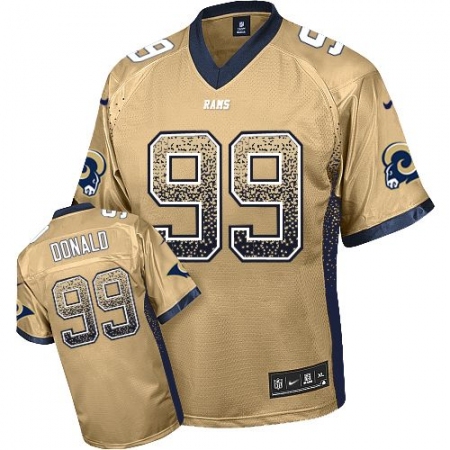 Men's Nike Los Angeles Rams #99 Aaron Donald Elite Gold Drift Fashion NFL Jersey