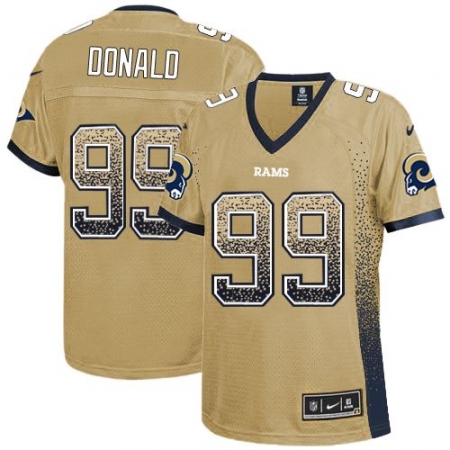 Women's Nike Los Angeles Rams #99 Aaron Donald Elite Gold Drift Fashion NFL Jersey