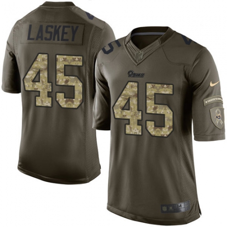 Youth Nike Los Angeles Rams #45 Zach Laskey Elite Green Salute to Service NFL Jersey