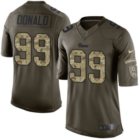 Youth Nike Los Angeles Rams #99 Aaron Donald Elite Green Salute to Service NFL Jersey