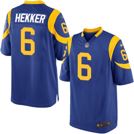 Men's Nike Los Angeles Rams #6 Johnny Hekker Game Royal Blue Alternate NFL Jersey