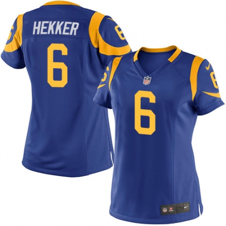 Women's Nike Los Angeles Rams #6 Johnny Hekker Game Royal Blue Alternate NFL Jersey