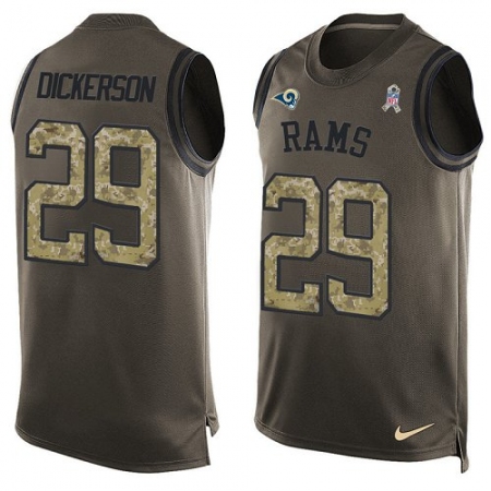 Men's Nike Los Angeles Rams #29 Eric Dickerson Limited Green Salute to Service Tank Top NFL Jersey