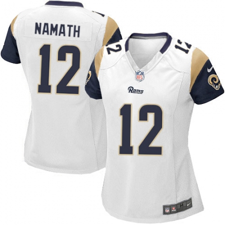 Women's Nike Los Angeles Rams #12 Joe Namath Game White NFL Jersey