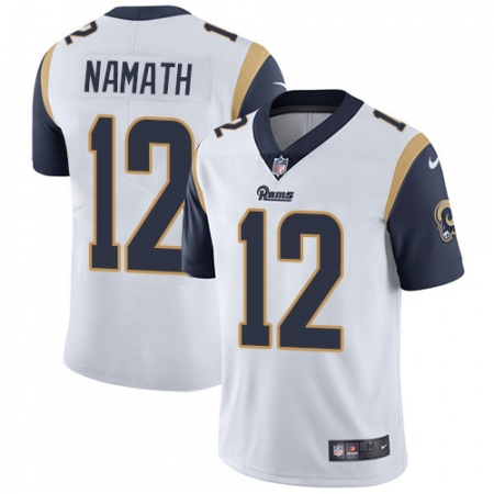 Men's Nike Los Angeles Rams #12 Joe Namath White Vapor Untouchable Limited Player NFL Jersey