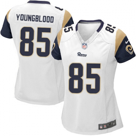 Women's Nike Los Angeles Rams #85 Jack Youngblood Game White NFL Jersey