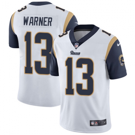 Men's Nike Los Angeles Rams #13 Kurt Warner White Vapor Untouchable Limited Player NFL Jersey