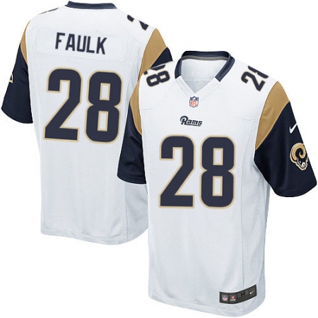 Men's Nike Los Angeles Rams #28 Marshall Faulk Game White NFL Jersey