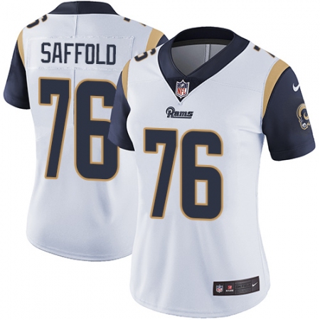 Women's Nike Los Angeles Rams #76 Rodger Saffold White Vapor Untouchable Limited Player NFL Jersey