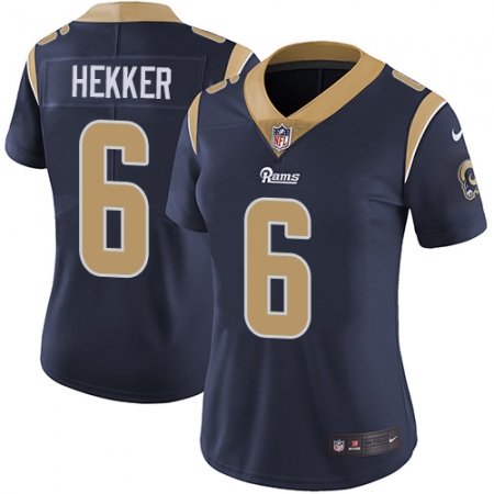 Women's Nike Los Angeles Rams #6 Johnny Hekker Elite Navy Blue Team Color NFL Jersey
