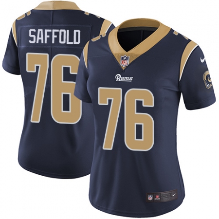 Women's Nike Los Angeles Rams #76 Rodger Saffold Navy Blue Team Color Vapor Untouchable Limited Player NFL Jersey