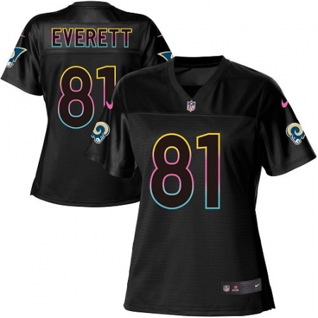 Women's Nike Los Angeles Rams #81 Gerald Everett Game Black Fashion NFL Jersey