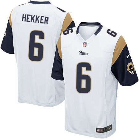 Men's Nike Los Angeles Rams #6 Johnny Hekker Game White NFL Jersey