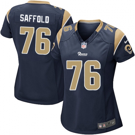 Women's Nike Los Angeles Rams #76 Rodger Saffold Game Navy Blue Team Color NFL Jersey