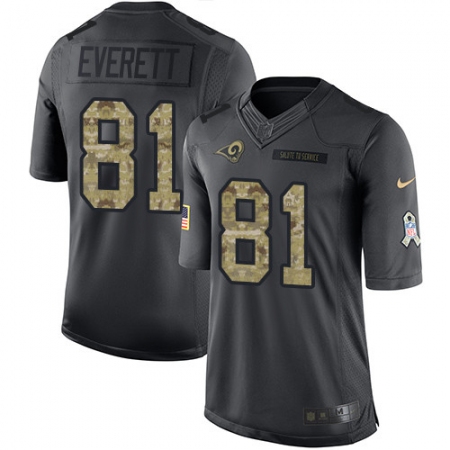 Youth Nike Los Angeles Rams #81 Gerald Everett Limited Black 2016 Salute to Service NFL Jersey