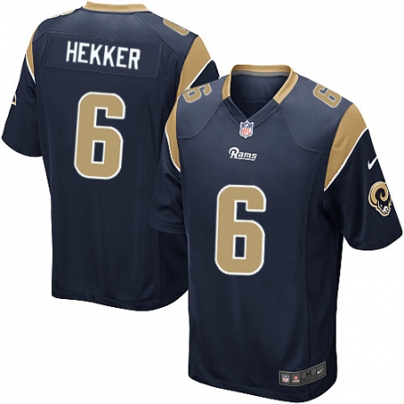 Men's Nike Los Angeles Rams #6 Johnny Hekker Game Navy Blue Team Color NFL Jersey