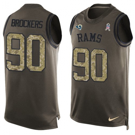 Men's Nike Los Angeles Rams #90 Michael Brockers Limited Green Salute to Service Tank Top NFL Jersey