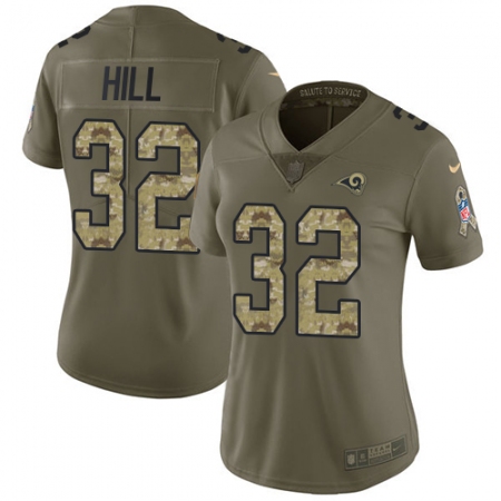 Women's Nike Los Angeles Rams #32 Troy Hill Limited Olive/Camo 2017 Salute to Service NFL Jersey