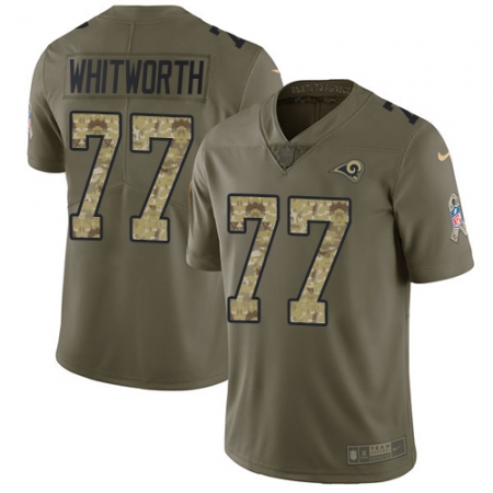 Men's Nike Los Angeles Rams #77 Andrew Whitworth Limited Olive/Camo 2017 Salute to Service NFL Jersey